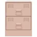 Tables de chevet 2 pcs rose 34,5x39x44 cm acier
