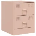 Tables de chevet 2 pcs rose 34,5x39x44 cm acier