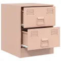 Tables de chevet 2 pcs rose 34,5x39x44 cm acier