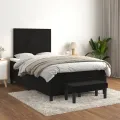 cadre de lit avec matelas noir 120x190 cm velours