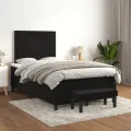 cadre de lit avec matelas noir 120x190 cm velours