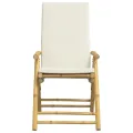 Chaises inclinables de jardin pliantes lot de 4 coussins bambou