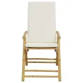 Chaises inclinables de jardin pliantes lot de 2 coussins bambou