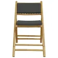 Chaises de bistro pliantes lot de 4 coussins gris foncé bambou