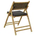 Chaises de bistro pliantes lot de 4 coussins gris foncé bambou