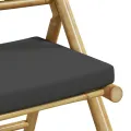 Chaises de bistro pliantes lot de 4 coussins gris foncé bambou