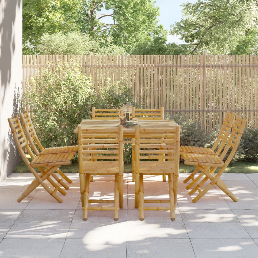 Chaises pliables de jardin lot de 8 43x54x88 cm bambou