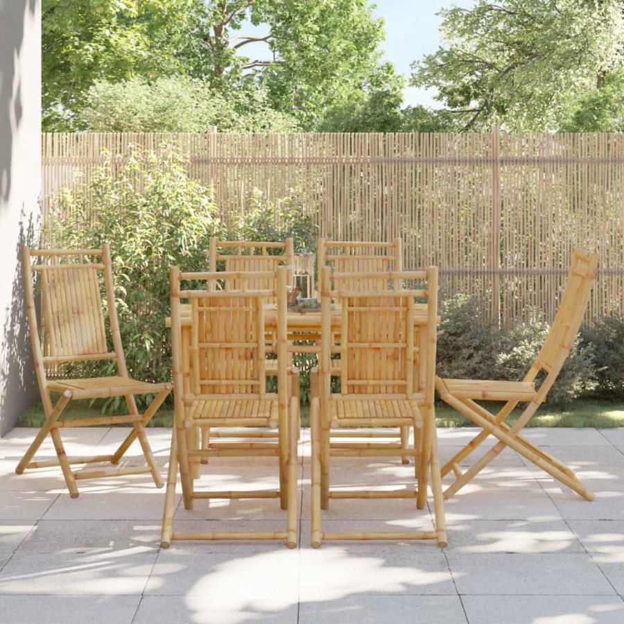 Chaises pliables de jardin lot de 6 46x66x99 cm bambou