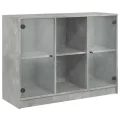 Buffet gris béton 102x37x75,5 cm bois d'ingénierie
