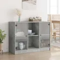 Buffet gris béton 102x37x75,5 cm bois d'ingénierie
