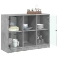 Buffet gris béton 102x37x75,5 cm bois d'ingénierie
