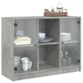 Buffet gris béton 102x37x75,5 cm bois d'ingénierie