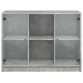 Buffet gris béton 102x37x75,5 cm bois d'ingénierie