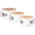 Tables de bar forme tambour 3 pcs bois de manguier massif brut