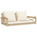 Balancelle avec coussins beige 109x62x40 cm résine tressée