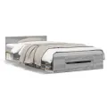 Cadre de lit avec tiroir sans matelas sonoma gris 90x200 cm