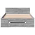 Cadre de lit avec tiroir sans matelas sonoma gris 90x200 cm