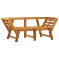 Banc de jardin avec coussins 2 en 1 bois d'acacia massif