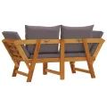 Banc de jardin avec coussins 2 en 1 bois d'acacia massif