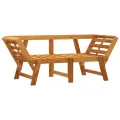 Banc de jardin avec coussins 2 en 1 bois d'acacia massif