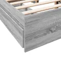 Cadre de lit avec tiroirs sans matelas sonoma gris 120x200 cm