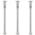 Lampadaires d'extérieur 3 pcs argenté 100 cm acier inoxydable