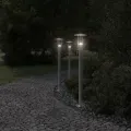 Lampadaires d'extérieur 3 pcs argenté 100 cm acier inoxydable
