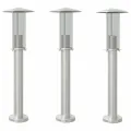 Lampadaires d'extérieur 3 pcs argenté 60 cm acier inoxydable