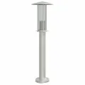 Lampadaires d'extérieur 3 pcs argenté 60 cm acier inoxydable
