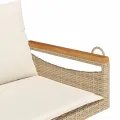 Balancelle avec coussins beige 109x62x40 cm résine tressée