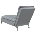 Chaise longue avec coussins gris clair tissu