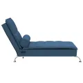 Chaise longue de massage avec traversin bleu tissu
