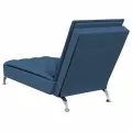 Chaise longue de massage avec traversin bleu tissu