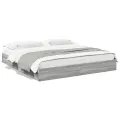 Cadre de lit avec tiroirs sans matelas sonoma gris 180x200 cm
