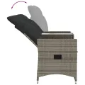Canapé de jardin inclinable 2 places avec table gris poly rotin