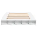 Cadre de lit sans matelas blanc 160x200 cm