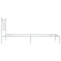 Cadre de lit métal sans matelas avec tête de lit blanc 90x200cm