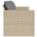 Canapé de jardin avec coussins 3 places beige résine tressée