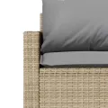 Canapé de jardin avec coussins 3 places beige résine tressée