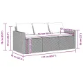 Canapé de jardin avec coussins 3 places beige résine tressée