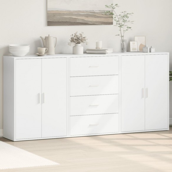 Buffets 3 pcs blanc 60x31x84 cm bois d'ingénierie