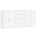 Buffets 3 pcs blanc 60x31x84 cm bois d'ingénierie