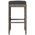 Tabourets de bar de jardin et coussins lot de 6 résine tressée