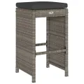 Tabourets de bar de jardin et coussins lot de 6 résine tressée