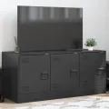 Meuble TV noir 99x39x44 cm acier