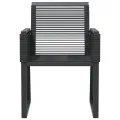 Chaises de jardin lot de 4 noir résine tressée