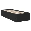 Cadre de lit sans matelas noir 75x190 cm bois ingénierie