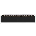 Cadre de lit sans matelas noir 75x190 cm bois ingénierie