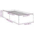 Cadre de lit sans matelas noir 75x190 cm bois ingénierie