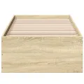 Cadre de lit sans matelas chêne sonoma 90x190 cm